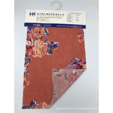 Tissu tricoté à motif de fleurs 100% polyester